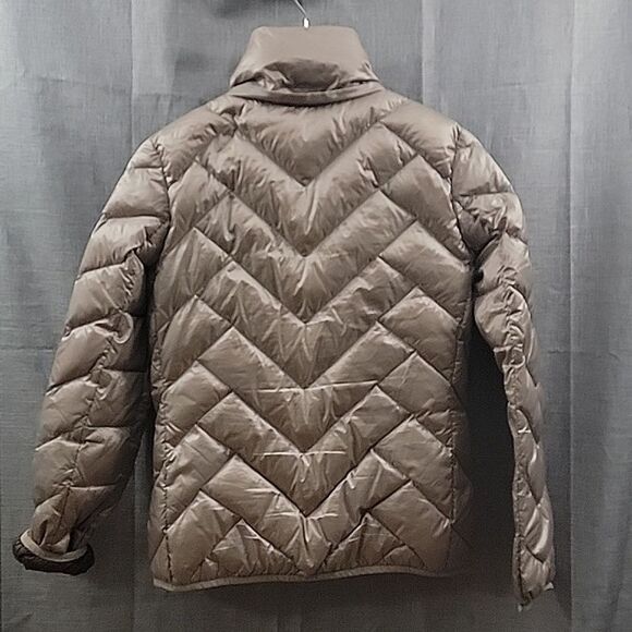 Michael Kors Champagne Tone Chevron Packable Down Puffer Jacket - Women's s - Picture 6 of 13
